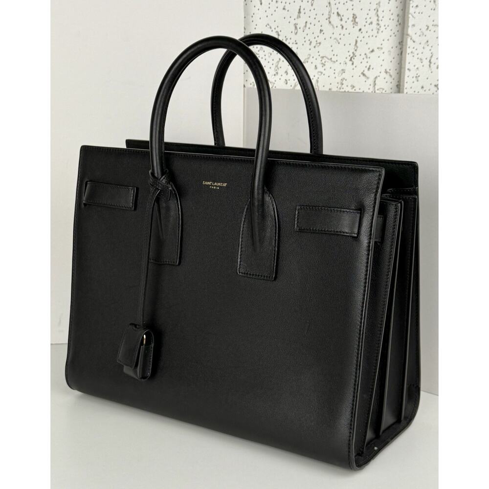 Saint Laurent Sac de Jour Large Leather Women's Bag in Black